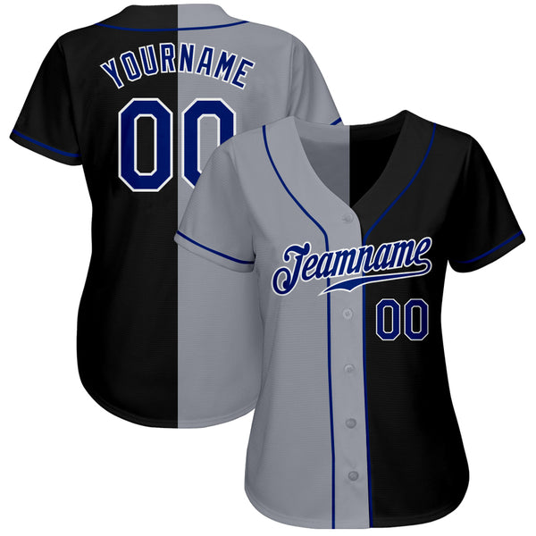 Custom Light Blue Orange-White Authentic Split Fashion Baseball Jersey