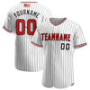 Custom White Black Pinstripe Red-Black Authentic American Flag Fashion Baseball Jersey
