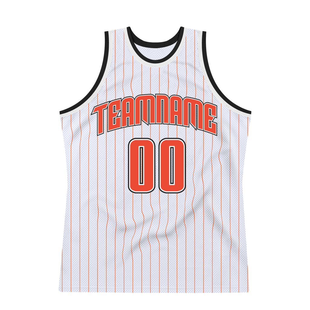 orange black and white basketball jersey