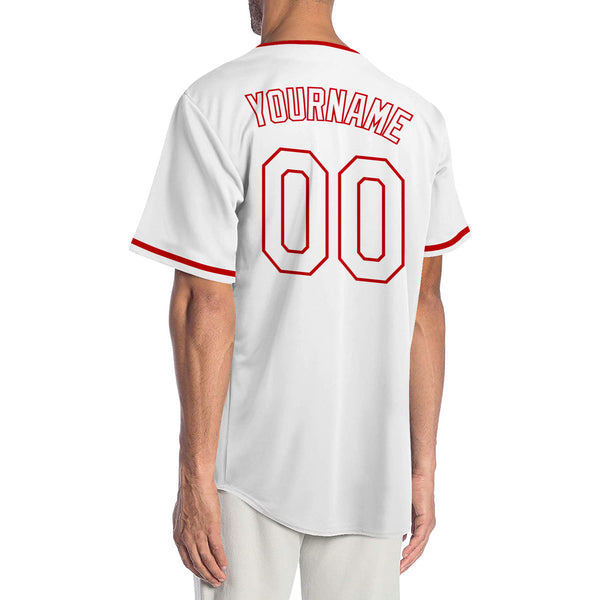 Custom White White-Red Authentic Baseball Jersey